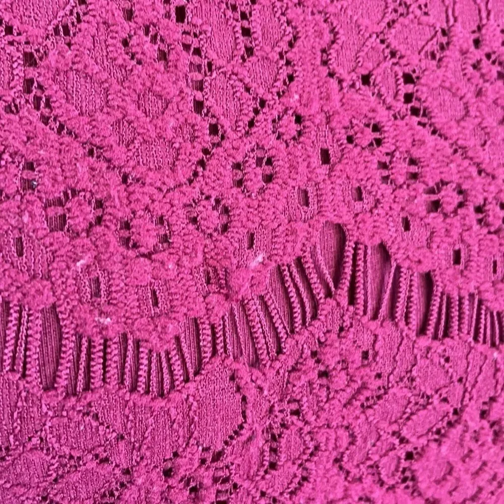 J. Crew Burgundy Crew Neck Pullover Lightweight Lace Top (Size: Small)